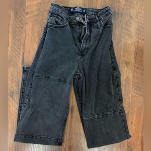 Hollister Juniors Ultra-High Rise Dad Jeans Black Washed Panel Jeans Size 00S